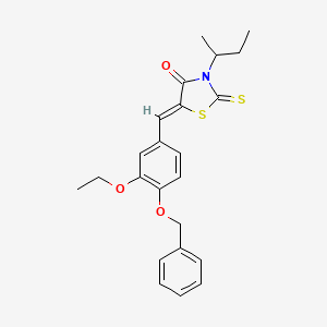 molecular formula C23H25NO3S2 B5331941 5-[4-(benzyloxy)-3-ethoxybenzylidene]-3-sec-butyl-2-thioxo-1,3-thiazolidin-4-one 