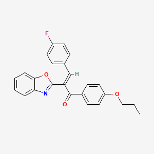 2-(1,3-benzoxazol-2-yl)-3-(4-fluorophenyl)-1-(4-propoxyphenyl)-2-propen-1-one