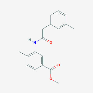 molecular formula C18H19NO3 B5331956 methyl 4-methyl-3-{[(3-methylphenyl)acetyl]amino}benzoate 