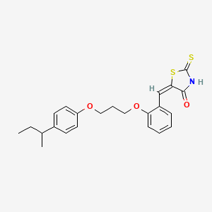 molecular formula C23H25NO3S2 B5332007 5-{2-[3-(4-sec-butylphenoxy)propoxy]benzylidene}-2-thioxo-1,3-thiazolidin-4-one 