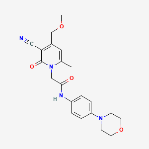 molecular formula C21H24N4O4 B5332030 2-[3-cyano-4-(methoxymethyl)-6-methyl-2-oxopyridin-1(2H)-yl]-N-(4-morpholin-4-ylphenyl)acetamide 