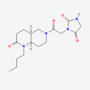 molecular formula C17H26N4O4 B5332036 3-{2-[(4aS*,8aR*)-1-butyl-2-oxooctahydro-1,6-naphthyridin-6(2H)-yl]-2-oxoethyl}imidazolidine-2,4-dione 