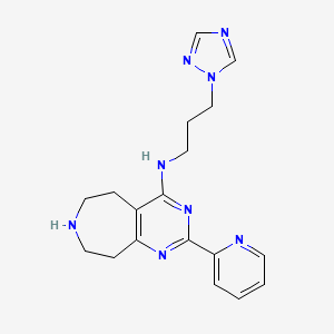 2-pyridin-2-yl-N-[3-(1H-1,2,4-triazol-1-yl)propyl]-6,7,8,9-tetrahydro-5H-pyrimido[4,5-d]azepin-4-amine