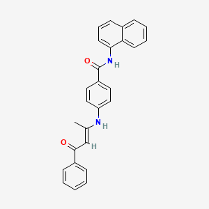 4-[(1-methyl-3-oxo-3-phenyl-1-propen-1-yl)amino]-N-1-naphthylbenzamide