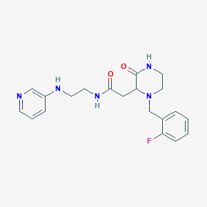 2-[1-(2-fluorobenzyl)-3-oxo-2-piperazinyl]-N-[2-(3-pyridinylamino)ethyl]acetamide