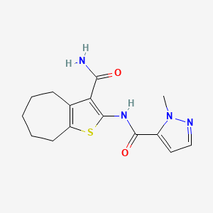 N-[3-(aminocarbonyl)-5,6,7,8-tetrahydro-4H-cyclohepta[b]thien-2-yl]-1-methyl-1H-pyrazole-5-carboxamide