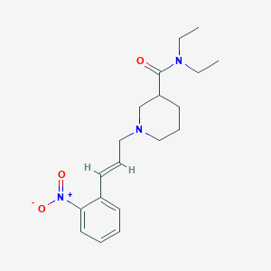 molecular formula C19H27N3O3 B5332217 N,N-diethyl-1-[3-(2-nitrophenyl)-2-propen-1-yl]-3-piperidinecarboxamide 