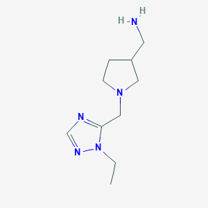 molecular formula C10H19N5 B5332239 ({1-[(1-ethyl-1H-1,2,4-triazol-5-yl)methyl]pyrrolidin-3-yl}methyl)amine 