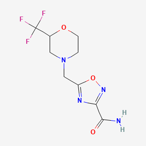 molecular formula C9H11F3N4O3 B5332246 5-{[2-(trifluoromethyl)morpholin-4-yl]methyl}-1,2,4-oxadiazole-3-carboxamide 