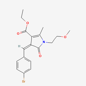 molecular formula C18H20BrNO4 B5332274 ethyl 4-(4-bromobenzylidene)-1-(2-methoxyethyl)-2-methyl-5-oxo-4,5-dihydro-1H-pyrrole-3-carboxylate 