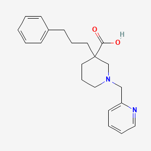 3-(3-phenylpropyl)-1-(pyridin-2-ylmethyl)piperidine-3-carboxylic acid