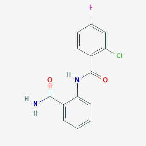 N-(2-carbamoylphenyl)-2-chloro-4-fluorobenzamide