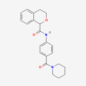 molecular formula C22H24N2O3 B5332442 N-[4-(1-piperidinylcarbonyl)phenyl]-3,4-dihydro-1H-isochromene-1-carboxamide 