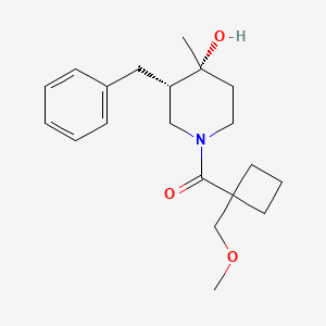 molecular formula C20H29NO3 B5332445 (3S*,4R*)-3-benzyl-1-{[1-(methoxymethyl)cyclobutyl]carbonyl}-4-methylpiperidin-4-ol 