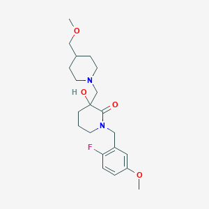 molecular formula C21H31FN2O4 B5332446 1-(2-fluoro-5-methoxybenzyl)-3-hydroxy-3-{[4-(methoxymethyl)piperidin-1-yl]methyl}piperidin-2-one 