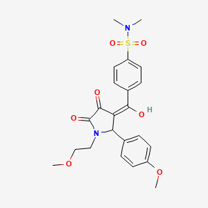 molecular formula C23H26N2O7S B5332470 4-{[4-hydroxy-1-(2-methoxyethyl)-2-(4-methoxyphenyl)-5-oxo-2,5-dihydro-1H-pyrrol-3-yl]carbonyl}-N,N-dimethylbenzenesulfonamide 