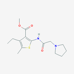 methyl 4-ethyl-5-methyl-2-[(1-pyrrolidinylacetyl)amino]-3-thiophenecarboxylate