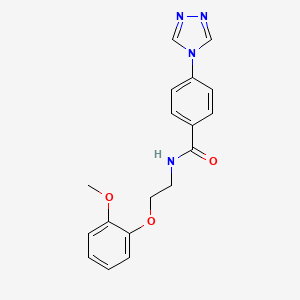 molecular formula C18H18N4O3 B5332554 N-[2-(2-methoxyphenoxy)ethyl]-4-(4H-1,2,4-triazol-4-yl)benzamide 