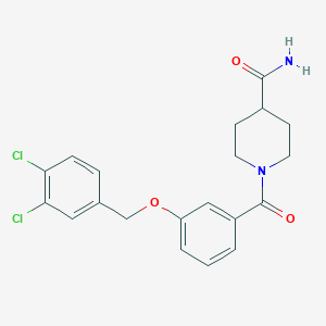 1-{3-[(3,4-dichlorobenzyl)oxy]benzoyl}piperidine-4-carboxamide