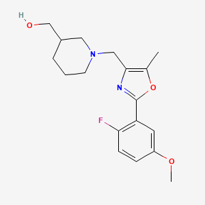 (1-{[2-(2-fluoro-5-methoxyphenyl)-5-methyl-1,3-oxazol-4-yl]methyl}piperidin-3-yl)methanol