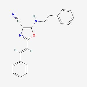 5-[(2-phenylethyl)amino]-2-(2-phenylvinyl)-1,3-oxazole-4-carbonitrile