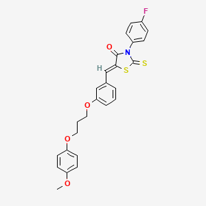 molecular formula C26H22FNO4S2 B5332697 3-(4-fluorophenyl)-5-{3-[3-(4-methoxyphenoxy)propoxy]benzylidene}-2-thioxo-1,3-thiazolidin-4-one 