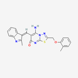 molecular formula C23H19N5O2S B5332719 5-imino-6-[(2-methyl-1H-indol-3-yl)methylene]-2-[(2-methylphenoxy)methyl]-5,6-dihydro-7H-[1,3,4]thiadiazolo[3,2-a]pyrimidin-7-one 