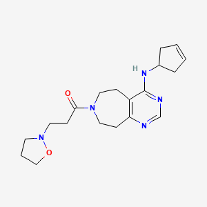 molecular formula C19H27N5O2 B5332721 N-cyclopent-3-en-1-yl-7-(3-isoxazolidin-2-ylpropanoyl)-6,7,8,9-tetrahydro-5H-pyrimido[4,5-d]azepin-4-amine 