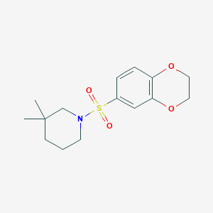 molecular formula C15H21NO4S B5332739 1-(2,3-dihydro-1,4-benzodioxin-6-ylsulfonyl)-3,3-dimethylpiperidine 