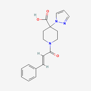 1-[(2E)-3-phenylprop-2-enoyl]-4-(1H-pyrazol-1-yl)piperidine-4-carboxylic acid