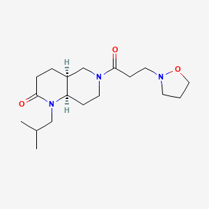 molecular formula C18H31N3O3 B5332758 (4aS*,8aR*)-1-isobutyl-6-[3-(2-isoxazolidinyl)propanoyl]octahydro-1,6-naphthyridin-2(1H)-one 