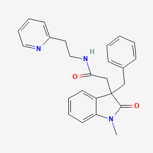 2-(3-benzyl-1-methyl-2-oxo-2,3-dihydro-1H-indol-3-yl)-N-(2-pyridin-2-ylethyl)acetamide