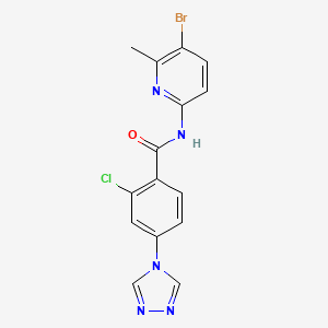 molecular formula C15H11BrClN5O B5332823 N-(5-bromo-6-methyl-2-pyridinyl)-2-chloro-4-(4H-1,2,4-triazol-4-yl)benzamide 