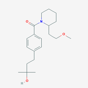 molecular formula C20H31NO3 B5332928 4-(4-{[2-(2-methoxyethyl)-1-piperidinyl]carbonyl}phenyl)-2-methyl-2-butanol 