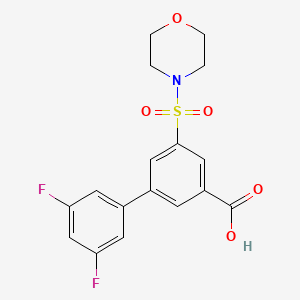 molecular formula C17H15F2NO5S B5332932 3',5'-difluoro-5-(morpholin-4-ylsulfonyl)biphenyl-3-carboxylic acid 