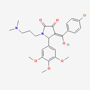 molecular formula C25H29BrN2O6 B5332962 4-(4-bromobenzoyl)-1-[3-(dimethylamino)propyl]-3-hydroxy-5-(3,4,5-trimethoxyphenyl)-1,5-dihydro-2H-pyrrol-2-one 