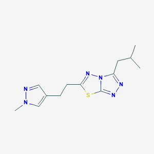 molecular formula C13H18N6S B5332971 3-isobutyl-6-[2-(1-methyl-1H-pyrazol-4-yl)ethyl][1,2,4]triazolo[3,4-b][1,3,4]thiadiazole 