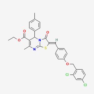 ethyl 2-{4-[(2,4-dichlorobenzyl)oxy]benzylidene}-7-methyl-5-(4-methylphenyl)-3-oxo-2,3-dihydro-5H-[1,3]thiazolo[3,2-a]pyrimidine-6-carboxylate