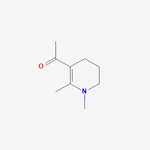 molecular formula C9H15NO B053330 Ethanone, 1-(1,4,5,6-tetrahydro-1,2-dimethyl-3-pyridinyl)-(9CI) CAS No. 111969-15-4