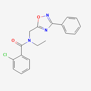 2-chloro-N-ethyl-N-[(3-phenyl-1,2,4-oxadiazol-5-yl)methyl]benzamide