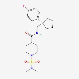 molecular formula C20H30FN3O3S B5333042 1-[(dimethylamino)sulfonyl]-N-{[1-(4-fluorophenyl)cyclopentyl]methyl}-4-piperidinecarboxamide 