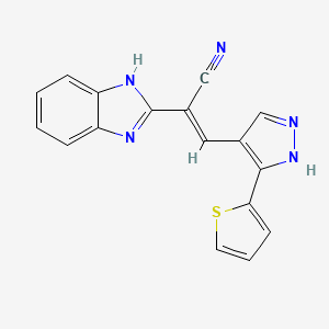 molecular formula C17H11N5S B5333044 2-(1H-benzimidazol-2-yl)-3-[3-(2-thienyl)-1H-pyrazol-4-yl]acrylonitrile 