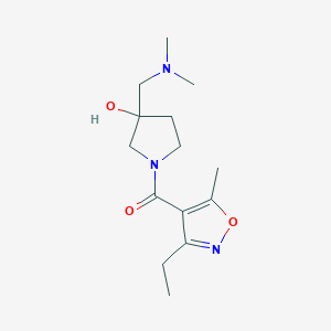 molecular formula C14H23N3O3 B5333066 3-[(dimethylamino)methyl]-1-[(3-ethyl-5-methyl-4-isoxazolyl)carbonyl]-3-pyrrolidinol 