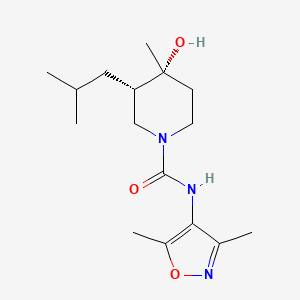 (3S*,4R*)-N-(3,5-dimethylisoxazol-4-yl)-4-hydroxy-3-isobutyl-4-methylpiperidine-1-carboxamide