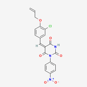 molecular formula C20H14ClN3O6 B5333145 5-[4-(allyloxy)-3-chlorobenzylidene]-1-(4-nitrophenyl)-2,4,6(1H,3H,5H)-pyrimidinetrione 