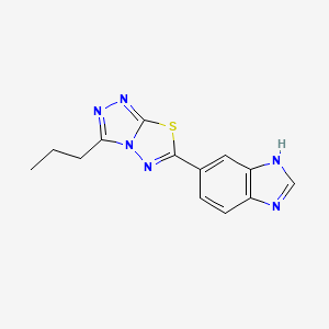 molecular formula C13H12N6S B5333150 5-(3-propyl[1,2,4]triazolo[3,4-b][1,3,4]thiadiazol-6-yl)-1H-benzimidazole 