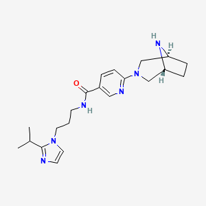 molecular formula C21H30N6O B5333176 6-[(1R*,5S*)-3,8-diazabicyclo[3.2.1]oct-3-yl]-N-[3-(2-isopropyl-1H-imidazol-1-yl)propyl]nicotinamide 