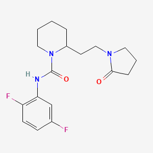 molecular formula C18H23F2N3O2 B5333193 N-(2,5-difluorophenyl)-2-[2-(2-oxo-1-pyrrolidinyl)ethyl]-1-piperidinecarboxamide 