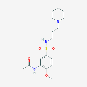 molecular formula C17H27N3O4S B5333194 N-[2-methoxy-5-({[3-(1-piperidinyl)propyl]amino}sulfonyl)phenyl]acetamide 