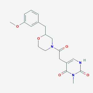 molecular formula C19H23N3O5 B5333195 5-{2-[2-(3-methoxybenzyl)-4-morpholinyl]-2-oxoethyl}-3-methyl-2,4(1H,3H)-pyrimidinedione 